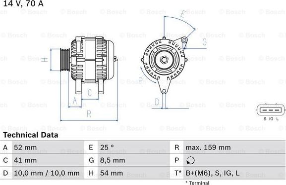 BOSCH 0 986 040 471 - Генератор vvparts.bg