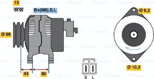 BOSCH 0 986 040 561 - Генератор vvparts.bg