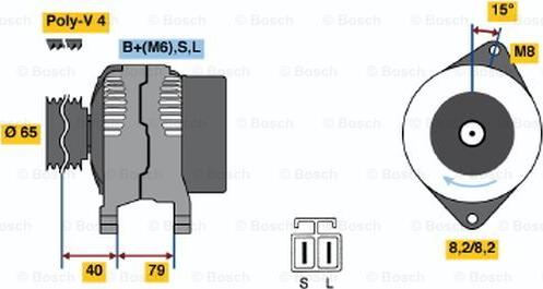 BOSCH 0 986 040 511 - Генератор vvparts.bg