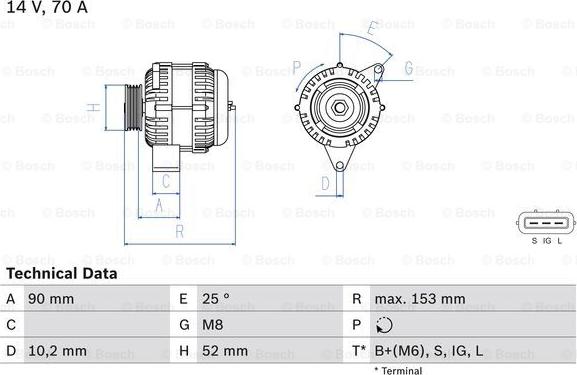 BOSCH 0 986 040 531 - Генератор vvparts.bg