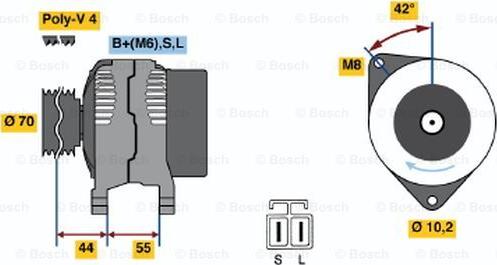 BOSCH 0 986 040 521 - Генератор vvparts.bg