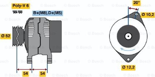 BOSCH 0 986 040 691 - Генератор vvparts.bg