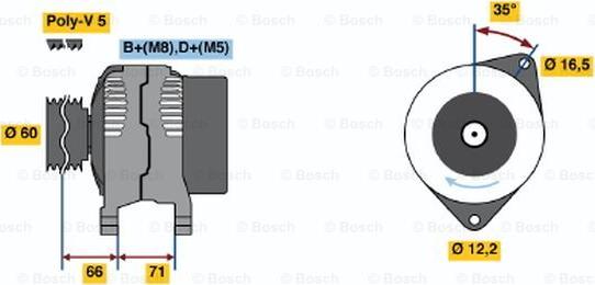 BOSCH 0 986 040 651 - Генератор vvparts.bg