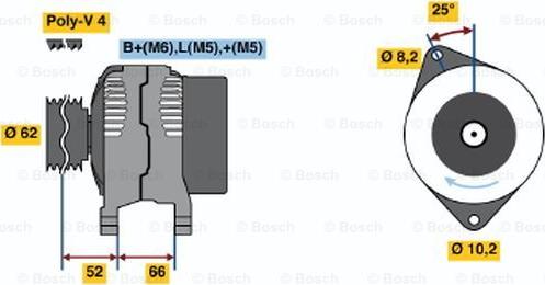 BOSCH 0 986 040 061 - Генератор vvparts.bg