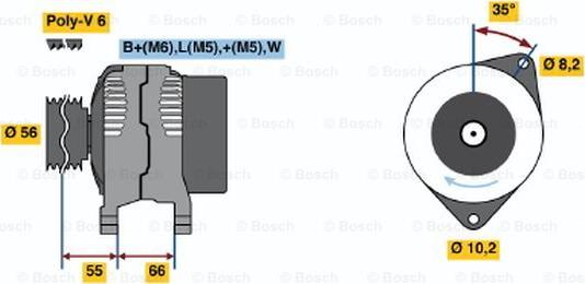 BOSCH 0 986 040 001 - Генератор vvparts.bg