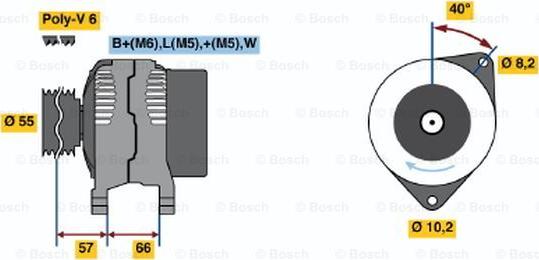 BOSCH 0 986 040 081 - Генератор vvparts.bg