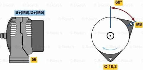 BOSCH 0 986 040 190 - Генератор vvparts.bg