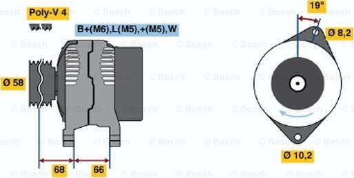 BOSCH 0 986 040 101 - Генератор vvparts.bg