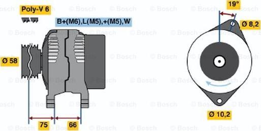 BOSCH 0 986 040 131 - Генератор vvparts.bg