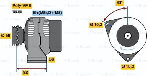 BOSCH 0 986 040 170 - Генератор vvparts.bg