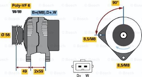 BOSCH 0 986 040 860 - Генератор vvparts.bg