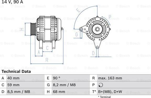 BOSCH 0 986 040 330 - Генератор vvparts.bg