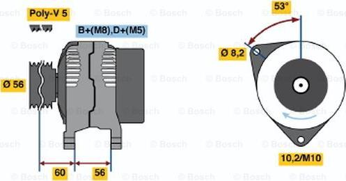 BOSCH 0 986 040 231 - Генератор vvparts.bg