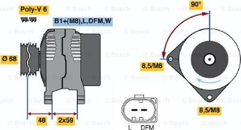 BOSCH 0 986 041 900 - Генератор vvparts.bg