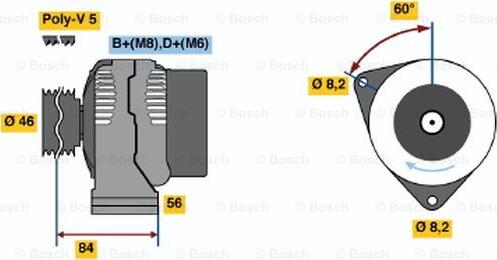 BOSCH 0 986 041 451 - Генератор vvparts.bg