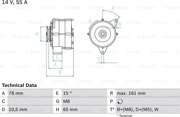 BOSCH 0 986 041 630 - Генератор vvparts.bg