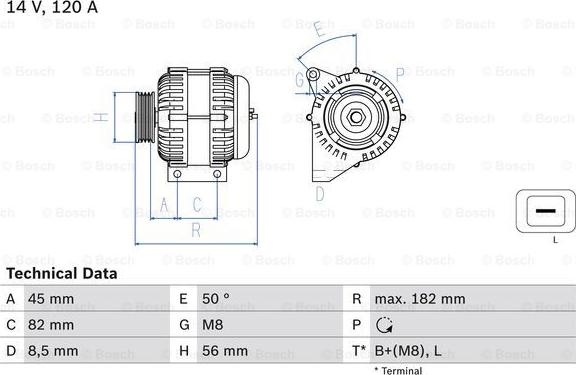 BOSCH 0 986 041 150 - Генератор vvparts.bg