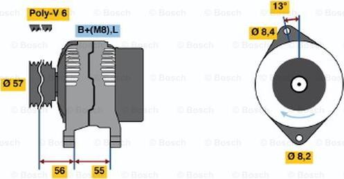 BOSCH 0 986 041 100 - Генератор vvparts.bg