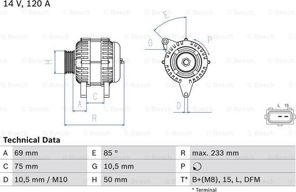 BOSCH 0 986 041 810 - Генератор vvparts.bg