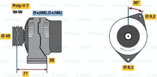 BOSCH 0 986 041 361 - Генератор vvparts.bg