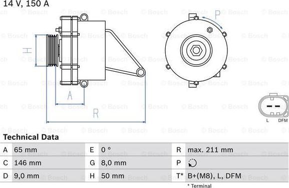 BOSCH 0 986 041 760 - Генератор vvparts.bg