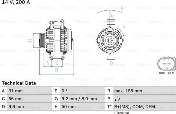 BOSCH 0 986 048 550 - Генератор vvparts.bg