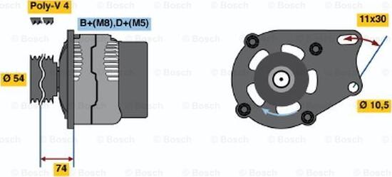 BOSCH 0 986 048 630 - Генератор vvparts.bg