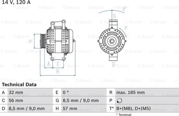 BOSCH 0 986 048 620 - Генератор vvparts.bg