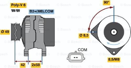 BOSCH 0 986 048 060 - Генератор vvparts.bg