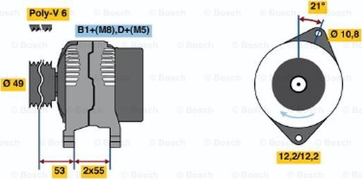 BOSCH 0 986 048 030 - Генератор vvparts.bg