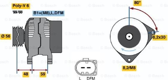 BOSCH 0 986 048 160 - Генератор vvparts.bg