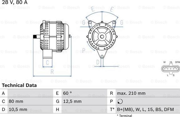 BOSCH 0 986 048 100 - Генератор vvparts.bg