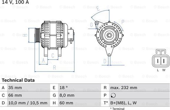 BOSCH 0 986 048 340 - Генератор vvparts.bg