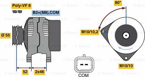 BOSCH 0 986 048 760 - Генератор vvparts.bg