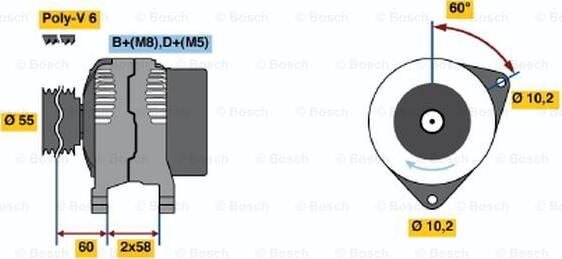 BOSCH 0 986 043 931 - Генератор vvparts.bg