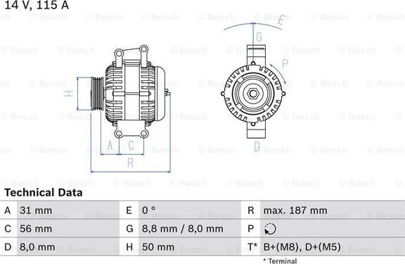 BOSCH 0 986 043 660 - Генератор vvparts.bg