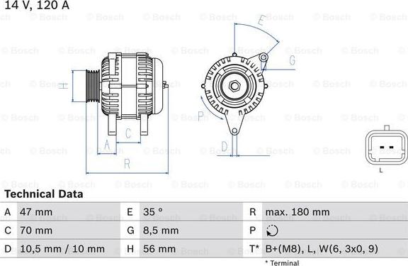 BOSCH 0 986 043 091 - Генератор vvparts.bg