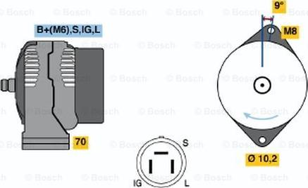 BOSCH 0 986 043 001 - Генератор vvparts.bg