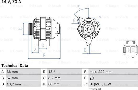 BOSCH 0 986 043 101 - Генератор vvparts.bg