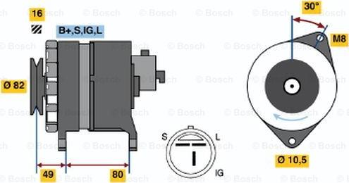 BOSCH 0 986 043 121 - Генератор vvparts.bg