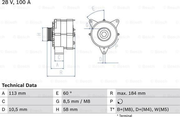 BOSCH 0 986 043 890 - Генератор vvparts.bg