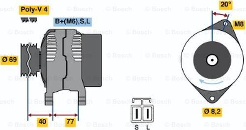 BOSCH 0 986 042 901 - Генератор vvparts.bg