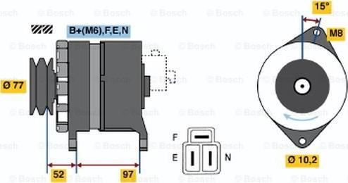 BOSCH 0 986 043 011 - Генератор vvparts.bg