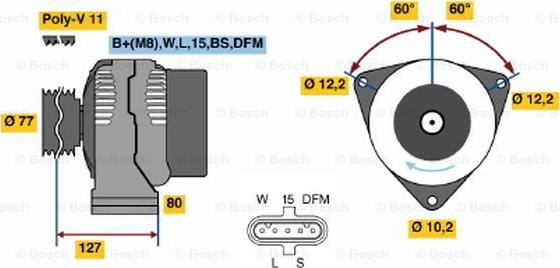 BOSCH 0 986 042 410 - Генератор vvparts.bg