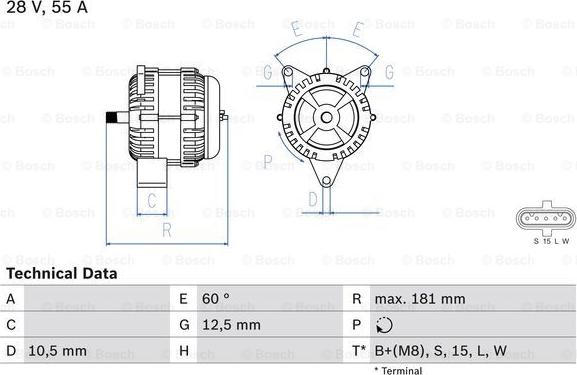 BOSCH 0 986 042 580 - Генератор vvparts.bg