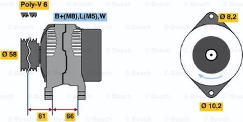 BOSCH 0 986 042 041 - Генератор vvparts.bg