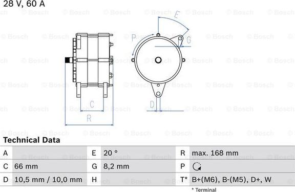 BOSCH 0 986 042 051 - Генератор vvparts.bg