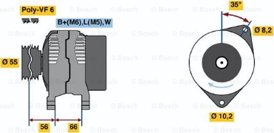 BOSCH 0 986 042 141 - Генератор vvparts.bg