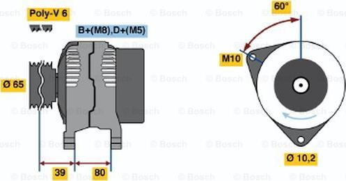 BOSCH 0 986 042 161 - Генератор vvparts.bg