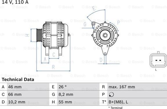 BOSCH 0 986 042 181 - Генератор vvparts.bg